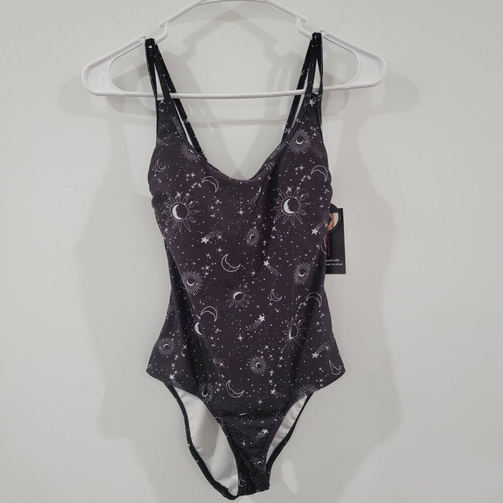 No Boundaries Womens One Peice‎ Swimsuit Size Small Celestial Whimsigoth Moon